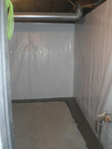 Repaired Basement With Vapor Barriers