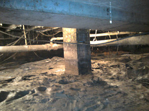 crawl space before repair
