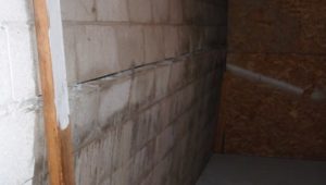 bowing concrete block wall