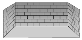 concrete brick wall with horizontal crack