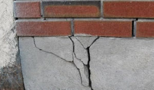 concrete foundation with cracks