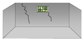 Vertical crack wider at top